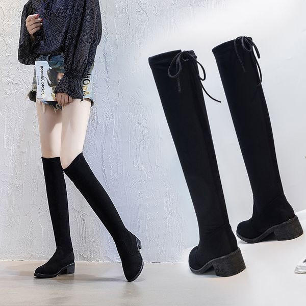 boots stretch over-the-knee women's autumn winter slim square heel high boots keep warm and versatile low-heel boot, Black
boots stretch over-the-knee women's autumn winter slim square heel high boots keep warm and versatile low-heel boot, Black