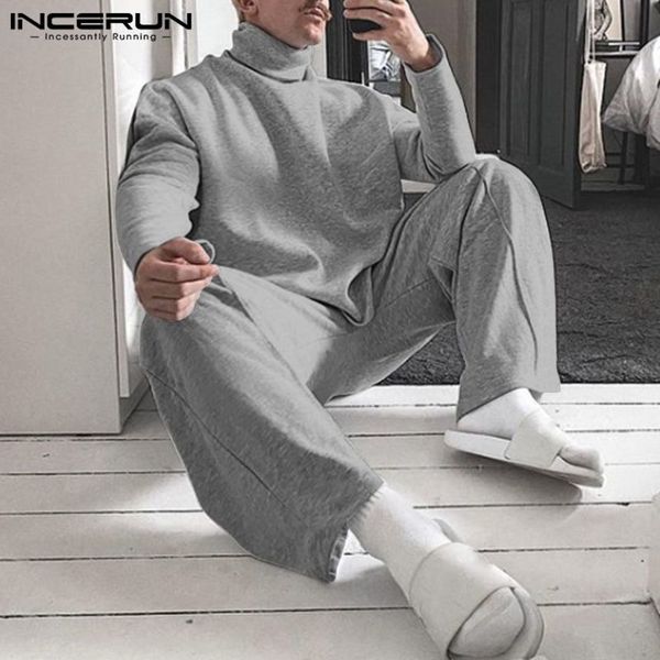 men's high collar, long sved sweatshirt and elastic , loose informal suit, incerun 7, autumn, 2021, Gray
men's high collar, long sved sweatshirt and elastic , loose informal suit, incerun 7, autumn, 2021, Gray