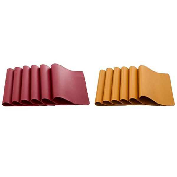 mats & pads 12 pcs placemats leather table heat resistant easy to clean waterproof place mats, 6 red yellow
mats & pads 12 pcs placemats leather table heat resistant easy to clean waterproof place mats, 6 red yellow