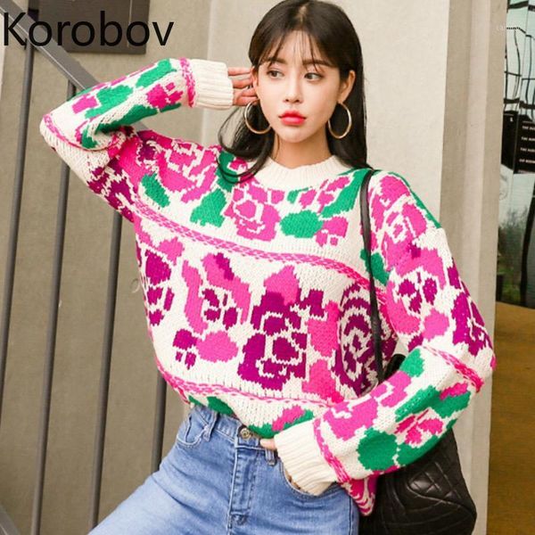 korobov sweaters women o neck long sleeve autumn chic elegant pullover jumpers flower pattern casual loose fashion women's, White;black
korobov sweaters women o neck long sleeve autumn chic elegant pullover jumpers flower pattern casual loose fashion women's, White;black