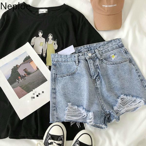 women's jeans neploe casual blue denim shorts women high waist buttons pockets slim fit embroidery streetwear 1c079
women's jeans neploe casual blue denim shorts women high waist buttons pockets slim fit embroidery streetwear 1c079