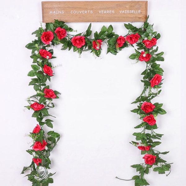 decorative flowers & wreaths silk artificial rose vine hanging for wall decoration rattan fake plants leaves garland romantic wedding home
decorative flowers & wreaths silk artificial rose vine hanging for wall decoration rattan fake plants leaves garland romantic wedding home