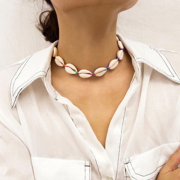 summer beach jewelry natural shell charm necklace beige cord hand one set for women rope chains gifts chokers, Golden;silver
summer beach jewelry natural shell charm necklace beige cord hand one set for women rope chains gifts chokers, Golden;silver
