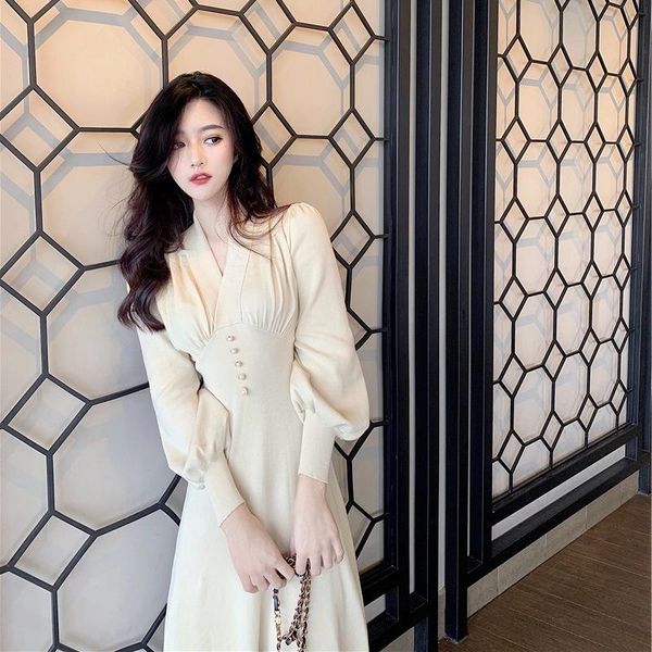 casual dresses 2021 spring and autumn mid-length gentle french bellflower tea break western style knitted dress temperament slim skirt women, Black;gray
casual dresses 2021 spring and autumn mid-length gentle french bellflower tea break western style knitted dress temperament slim skirt women, Black;gray