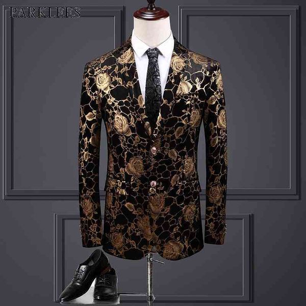 luxury gold rose floral bronzing velvet tuxedo blazer men brand slim fit dress blazers mens wedding party prom blazer hombre 5xl 210522, White;black
luxury gold rose floral bronzing velvet tuxedo blazer men brand slim fit dress blazers mens wedding party prom blazer hombre 5xl 210522, White;black
