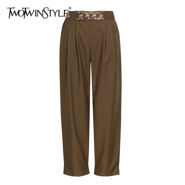 twotwinstyle casual patchwork chain pants for women straight loose solid wide leg trousers female fashion clothing 210517, Black;white
twotwinstyle casual patchwork chain pants for women straight loose solid wide leg trousers female fashion clothing 210517, Black;white