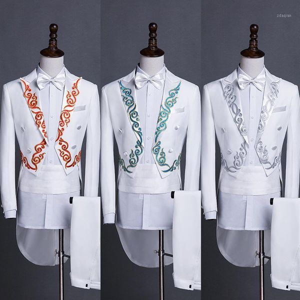 men clothes 2021 men's tuxedo slim suit stage chorus performance costume host ceremonial set suits & blazers, White;black
men clothes 2021 men's tuxedo slim suit stage chorus performance costume host ceremonial set suits & blazers, White;black