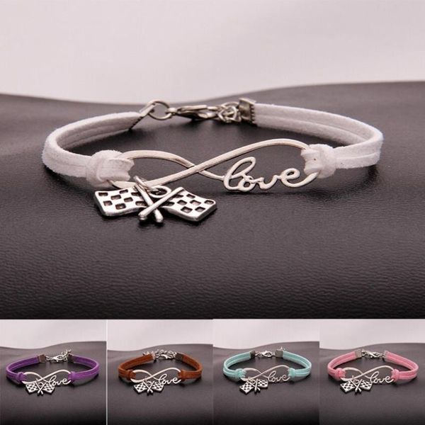 charm bracelets 10pcs/lot infinity love 8 flag/checkered flag pendant women/men simple bracelets/bangles jewelry gift n12, Golden;silver
charm bracelets 10pcs/lot infinity love 8 flag/checkered flag pendant women/men simple bracelets/bangles jewelry gift n12, Golden;silver