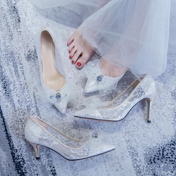 romantic mesh bowtie wedding lace pumps ladies rhinestone embellished thin heels pointed toe summer mujer bridal high dress shoes, Black
romantic mesh bowtie wedding lace pumps ladies rhinestone embellished thin heels pointed toe summer mujer bridal high dress shoes, Black