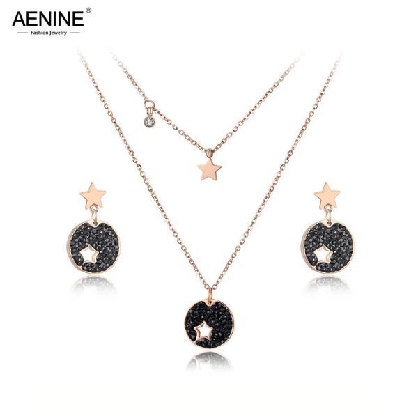 earrings & necklace aenine trendy cz crystal star choker necklaces jewelry sets for girls pave setting rhinestone stainless steel ase012, Silver
earrings & necklace aenine trendy cz crystal star choker necklaces jewelry sets for girls pave setting rhinestone stainless steel ase012, Silver