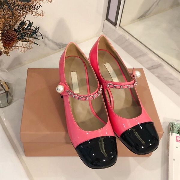 dress shoes prowow women mixed colors female pumps mental chain pearl decor sweet style girl design, Black
dress shoes prowow women mixed colors female pumps mental chain pearl decor sweet style girl design, Black