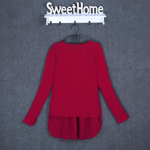 women's blouses & shirts summer style women casual loose chiffon long sleeve solid ladies plus size blusas s-5xl, White 
women's blouses & shirts summer style women casual loose chiffon long sleeve solid ladies plus size blusas s-5xl, White