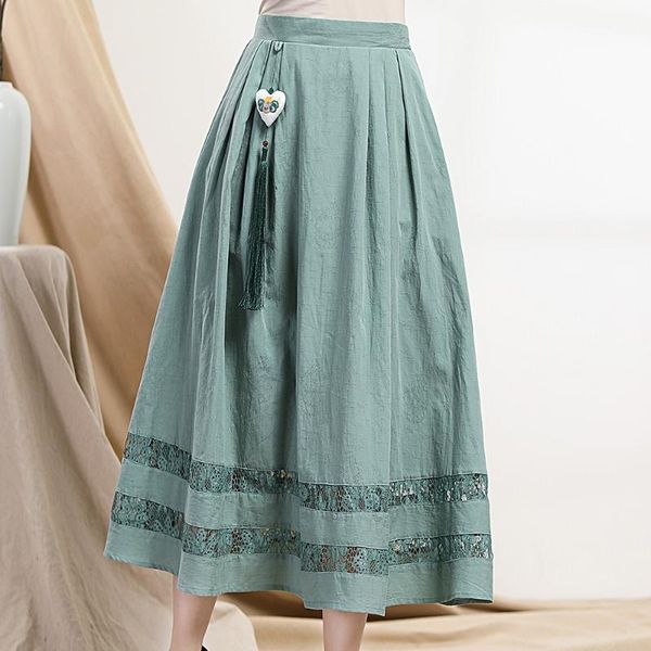 chinese women cotton line skirt long hollow out skirts spring autumn a-line bottoms pleated vintage costume clothing, Black
chinese women cotton line skirt long hollow out skirts spring autumn a-line bottoms pleated vintage costume clothing, Black