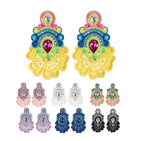 dangle & chandelier pretty embroidery earrings soutache handmade lace colourful women's earring fashion fine fairy dress collocation je, Silver
dangle & chandelier pretty embroidery earrings soutache handmade lace colourful women's earring fashion fine fairy dress collocation je, Silver