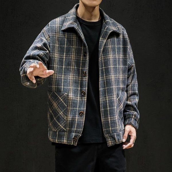men's wool & blends 2021 autumn and winter korean version of woolen plaid jacket casual clothes trend man coat mens, Black
men's wool & blends 2021 autumn and winter korean version of woolen plaid jacket casual clothes trend man coat mens, Black