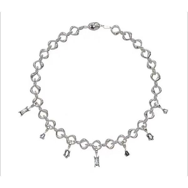 chains 2021 kvk style necklace detachable all-match trendy cool venom niche design female accessories, Silver 
chains 2021 kvk style necklace detachable all-match trendy cool venom niche design female accessories, Silver