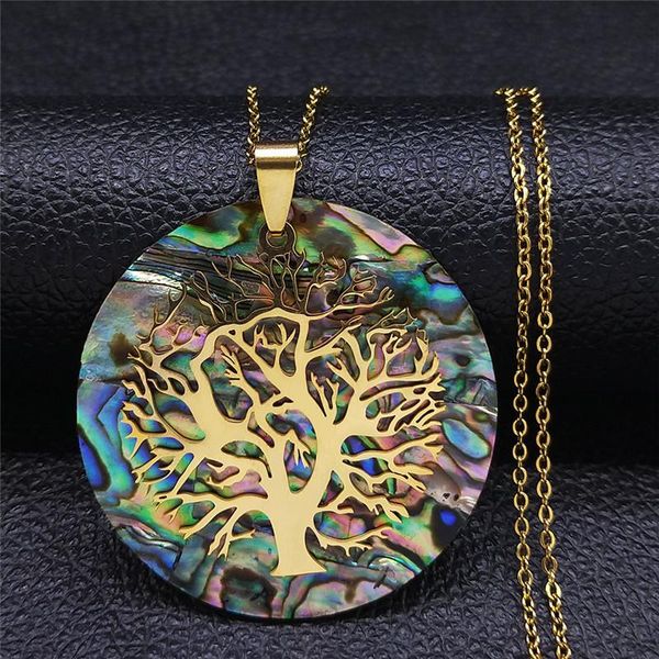 abalone stainless steel tree of life choker necklace for women gold color chain jewelry collar nxs04 pendant necklaces, Silver
abalone stainless steel tree of life choker necklace for women gold color chain jewelry collar nxs04 pendant necklaces, Silver