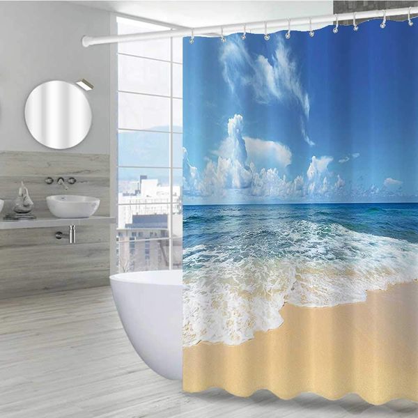 ocean fabric shower curtain 108" w x 72" l, waves and golden paradise beach with bright sky sun endless summer sea coast view
ocean fabric shower curtain 108" w x 72" l, waves and golden paradise beach with bright sky sun endless summer sea coast view