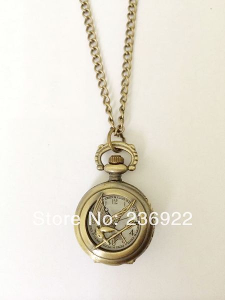 10pc fashion jewelry vintage charm hunger games pocket watches necklace dia28mmoriginal factory supply, Silver
10pc fashion jewelry vintage charm hunger games pocket watches necklace dia28mmoriginal factory supply, Silver