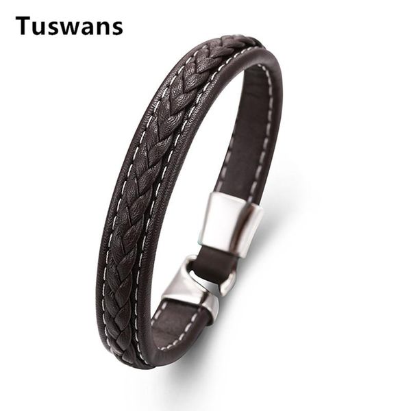 tennis black genuine leather weave bracelet for men customizable length stainless steel rock wrap bracelets(tsylb013), Golden;silver
tennis black genuine leather weave bracelet for men customizable length stainless steel rock wrap bracelets(tsylb013), Golden;silver