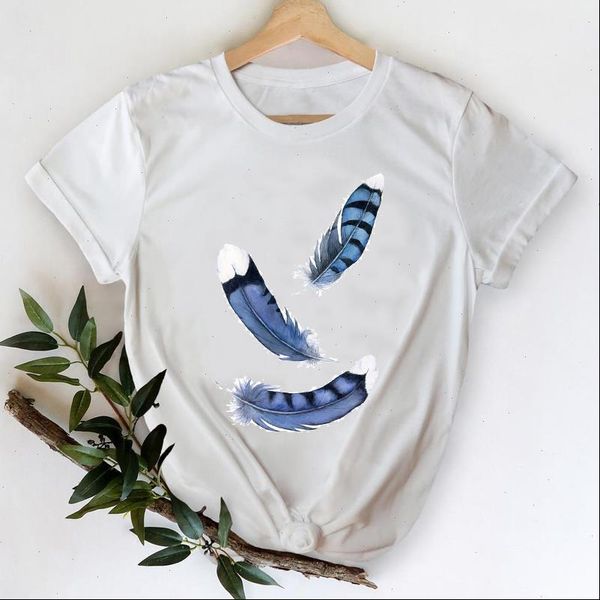 t women shirts feather clothing spring kawaii fashion clothes printing graphic tshirt lady print female tee shirt, White
t women shirts feather clothing spring kawaii fashion clothes printing graphic tshirt lady print female tee shirt, White