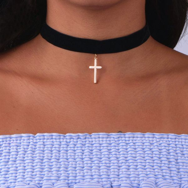 fashion simple black flannelette cross pendant necklace womens wedding party choker jewellery charming ladys clavicle chaindio chan contact, Silver
fashion simple black flannelette cross pendant necklace womens wedding party choker jewellery charming ladys clavicle chaindio chan contact, Silver