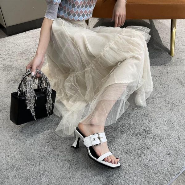 slippers women summer head peep toe high heel fashion narrow band thin heels slides ladies party shoes, Black
slippers women summer head peep toe high heel fashion narrow band thin heels slides ladies party shoes, Black