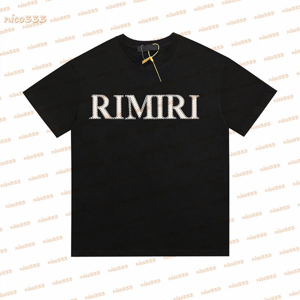 21ss mens t shirt three-dimensional flocking printing short-sleeved round neck t-shirt male loose os couple, White;black