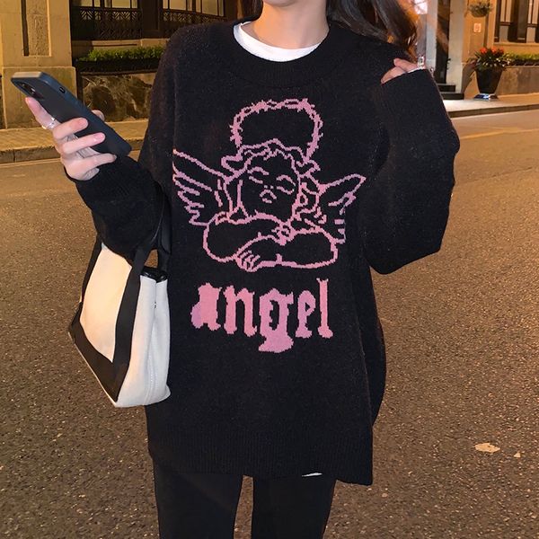 2colors womens knitted sweater autumn and winter 2021 loose korean style female angle sweaters and pullovers womens (c8201), White;black
2colors womens knitted sweater autumn and winter 2021 loose korean style female angle sweaters and pullovers womens (c8201), White;black