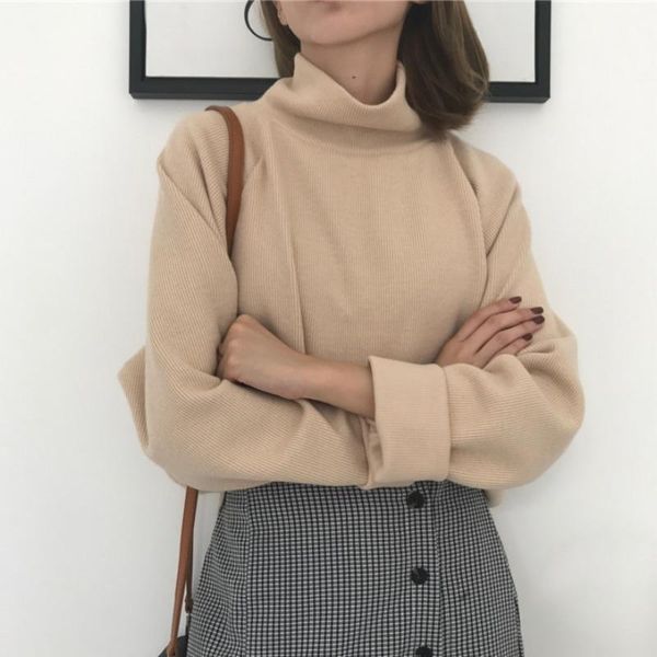 women's sweaters 2021 fashion loose elegant female chic turtleneck full sleeve pullovers women knitted jumpers, White;black
women's sweaters 2021 fashion loose elegant female chic turtleneck full sleeve pullovers women knitted jumpers, White;black