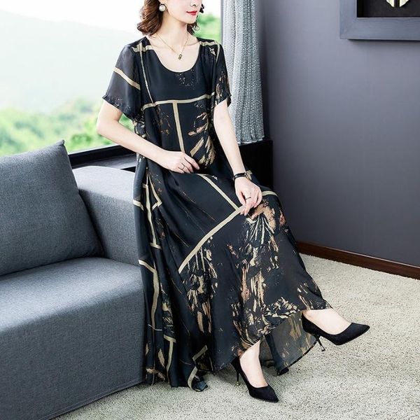 casual dresses summer loose vintage black chiffon maxi dress 2021 elegant female 4xl plus size print midi sundress party bodycon runway vest, Black;gray
casual dresses summer loose vintage black chiffon maxi dress 2021 elegant female 4xl plus size print midi sundress party bodycon runway vest, Black;gray