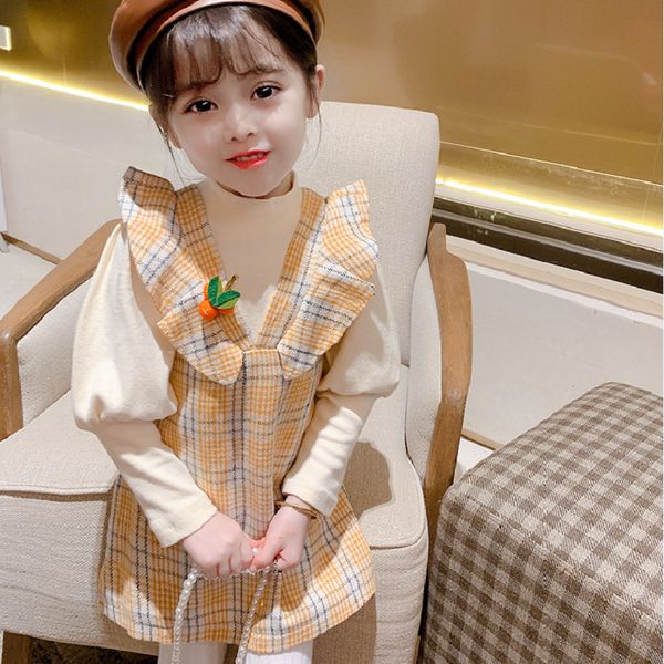cute baby girl autumn 2021 set for kids tracksuit long sleeve tshirt+plaid dress children outfits, White
cute baby girl autumn 2021 set for kids tracksuit long sleeve tshirt+plaid dress children outfits, White