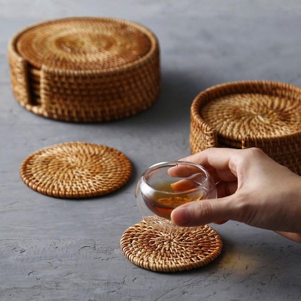 6pcs rattan drink coasters bowl set natural woven placemat round tableware dish mat weave cup pad storage bottles & jars
6pcs rattan drink coasters bowl set natural woven placemat round tableware dish mat weave cup pad storage bottles & jars