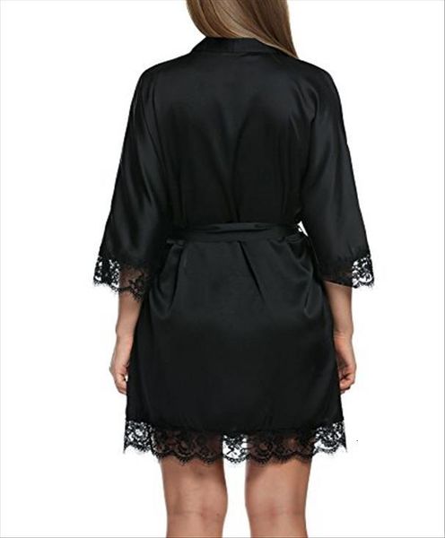 contrast lace satin robe women sleepwear fashion clothes spring blue half sleeve plain night, Black;red
contrast lace satin robe women sleepwear fashion clothes spring blue half sleeve plain night, Black;red
