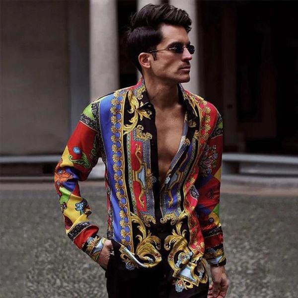 men's casual shirts lapel national printed long sleeve shirt 2021 fall fashion leisure holiday high quality, White;black
men's casual shirts lapel national printed long sleeve shirt 2021 fall fashion leisure holiday high quality, White;black