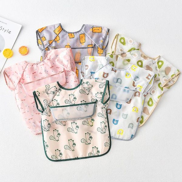children's gown cotton cartoon sleeveless waterproof bibs spring summer baby eating drawing protective clothing hair accessories, Slivery;white
children's gown cotton cartoon sleeveless waterproof bibs spring summer baby eating drawing protective clothing hair accessories, Slivery;white