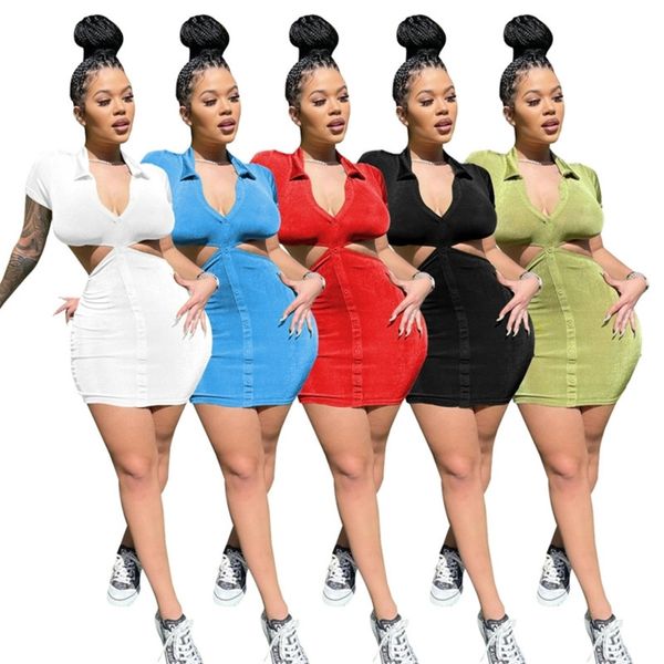 designer dresses womens summer mini dress button short sleeved dress backless slim nightclub one piece skirt, Black;gray
designer dresses womens summer mini dress button short sleeved dress backless slim nightclub one piece skirt, Black;gray