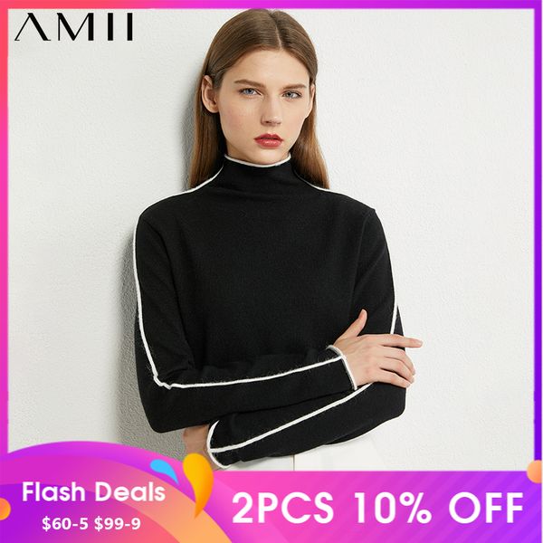 amii minimalism autumn winter sweater for women causal spliced slim fit womens turtleneck sweaters sweaters for female 12040303, Black
amii minimalism autumn winter sweater for women causal spliced slim fit womens turtleneck sweaters sweaters for female 12040303, Black
