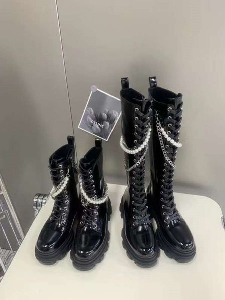 designer boots fashionable women shoes pearl chain fashion decoration cowhide suede and comfortable size for 35-41, Black
designer boots fashionable women shoes pearl chain fashion decoration cowhide suede and comfortable size for 35-41, Black