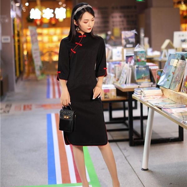 ethnic clothing 2021 spring and autumn fashion improved girl's cheongsam daily knitting lace medium length dress chinese qipao, Red
ethnic clothing 2021 spring and autumn fashion improved girl's cheongsam daily knitting lace medium length dress chinese qipao, Red