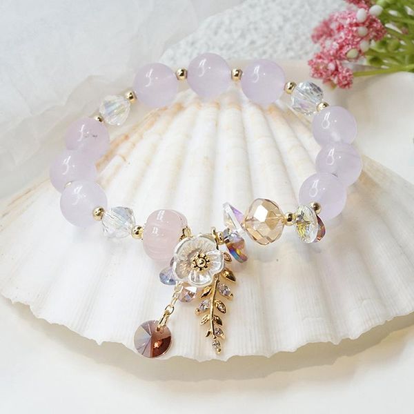 charm bracelets arrival flower leaf pink/purple/blue/green stone beads strand for women girls fashion jewelry, Golden;silver
charm bracelets arrival flower leaf pink/purple/blue/green stone beads strand for women girls fashion jewelry, Golden;silver