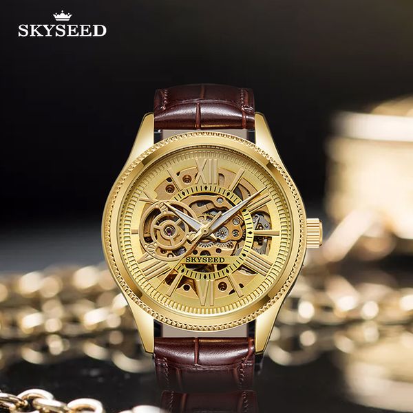 sky watch flywheel hollow roman dial sapphire mirror business fashion belt waterproof 41mm men's automatic mechanical wrist watchs, Slivery;brown
sky watch flywheel hollow roman dial sapphire mirror business fashion belt waterproof 41mm men's automatic mechanical wrist watchs, Slivery;brown