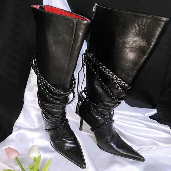 boots fashion women's black mid-calf pointed toe high stilettos heels knight shoes c6
boots fashion women's black mid-calf pointed toe high stilettos heels knight shoes c6