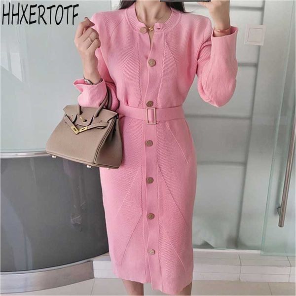 spring autumn women vintage single-breasted knitted dresses lace-up dress elegant knit dress vestidos 210531, Black;gray
spring autumn women vintage single-breasted knitted dresses lace-up dress elegant knit dress vestidos 210531, Black;gray