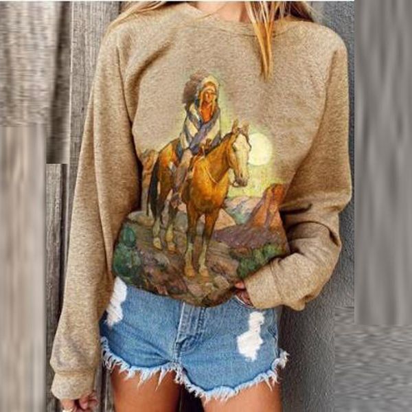 horse riding print t shirt women long sleeve o-neck pullover ladies t-shirt camiseta manga larga mujer tshirt women's, White
horse riding print t shirt women long sleeve o-neck pullover ladies t-shirt camiseta manga larga mujer tshirt women's, White