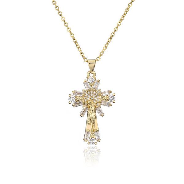 pendant necklaces 2021 fashion copper zircon gold-plated charm fine chain cross necklace catholicism jewelry gift for men womwen, Silver
pendant necklaces 2021 fashion copper zircon gold-plated charm fine chain cross necklace catholicism jewelry gift for men womwen, Silver