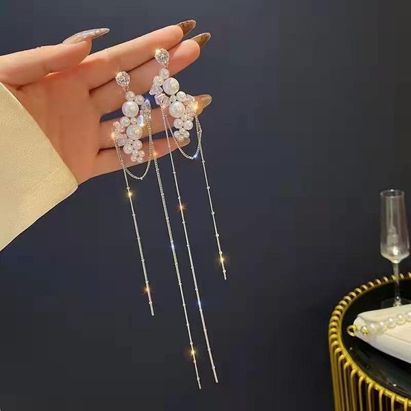 dangle & chandelier exaggerated long tassel fashion pearl zircon earrings ins korean personality 2021 trend hanging jewelry for women, Silver
dangle & chandelier exaggerated long tassel fashion pearl zircon earrings ins korean personality 2021 trend hanging jewelry for women, Silver