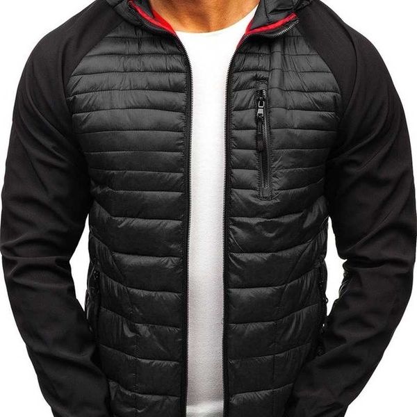 zogaa fashionable men's zipper hooded warm cotton jacket 211023, Black
