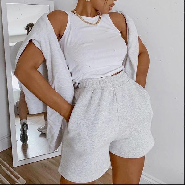 casual solid color sports womens shorts wide leg with slant pockets elastic waist workout bottoms tracksuit, White;black
casual solid color sports womens shorts wide leg with slant pockets elastic waist workout bottoms tracksuit, White;black