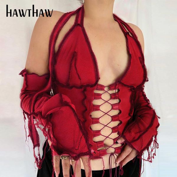 women's t-shirt hawthaw women autumn off shoulder v neck long sleeve patchwork hollow out t shirt short tees 2021 fall clothes, White
women's t-shirt hawthaw women autumn off shoulder v neck long sleeve patchwork hollow out t shirt short tees 2021 fall clothes, White